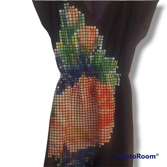 Pankaj & Nidhi Anthro Pixel Silk Blend Dress - Picture 3 of 10